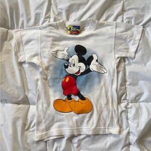 Vintage Disney Mickey Mouse Kids T-Shirt - White & Backpack Bundle